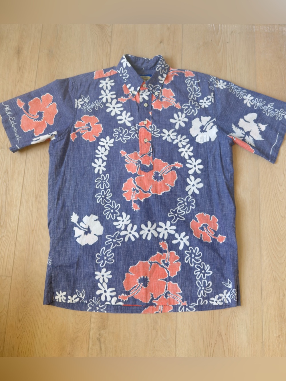 Phil Edward’s by Reyn Spooner Men’s Hawaiian Aloha Reversible Print Shirt Size S